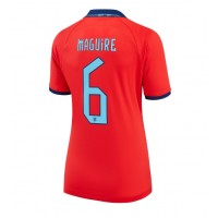 Camiseta Inglaterra Harry Maguire #6 Visitante Equipación para mujer Mundial 2022 manga corta
